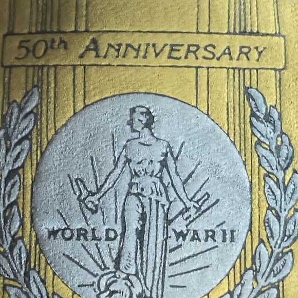 Vintage Mens Black & Gold 50th Anniversary WW II Trucker Hat - Picture 4 of 12